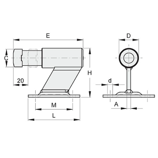 Vendita online Battente con ammortizzatore con piastra 4 fori art.116AP